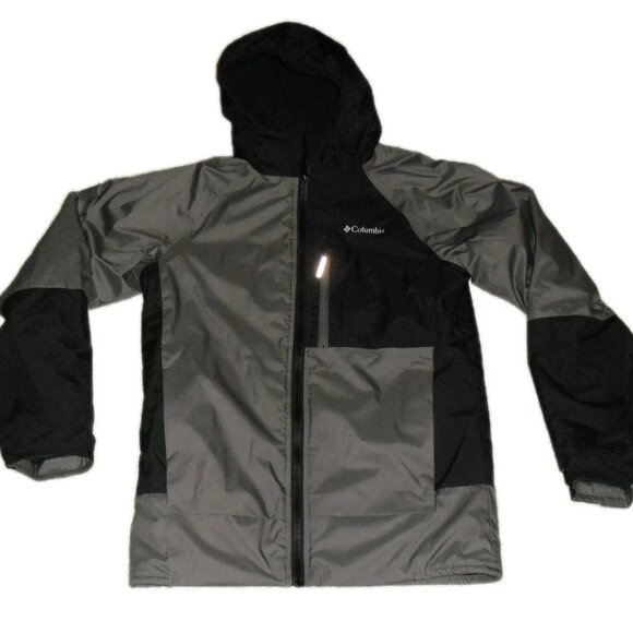 Columbia Winter Full Zip Coat Jacket Youth Kids Boys Sz. XL Black Grey - Picture 1 of 5